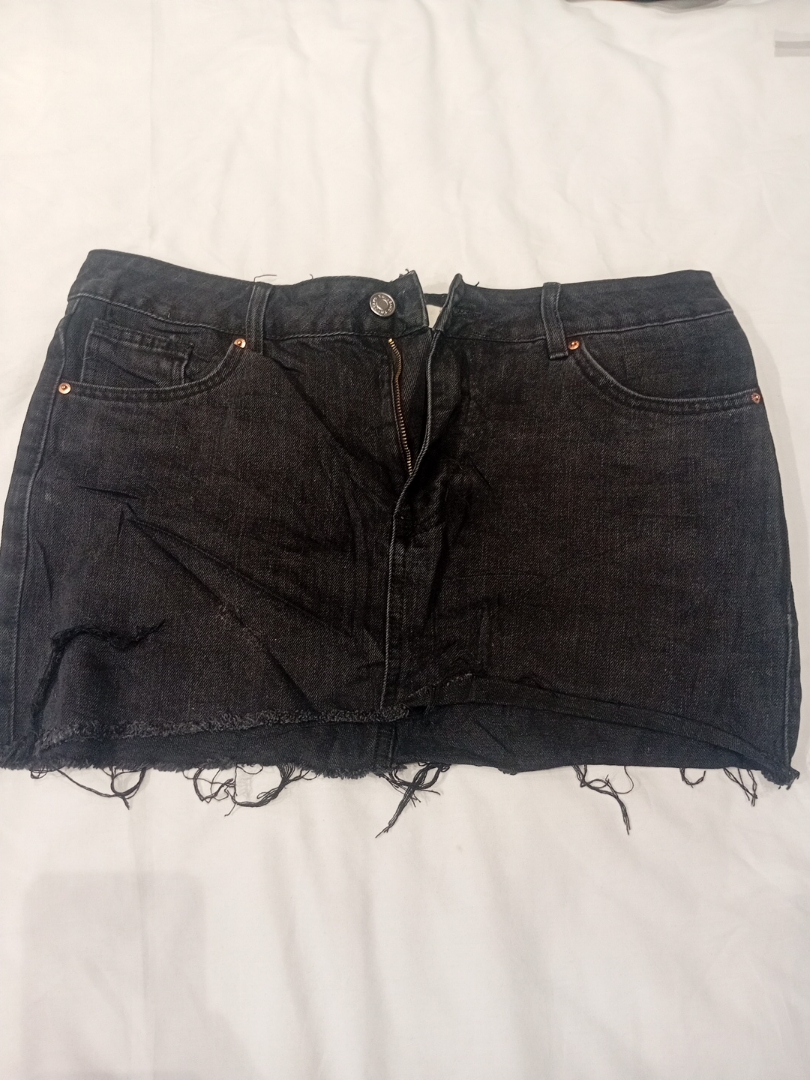 Saia Mini Jeans Preta