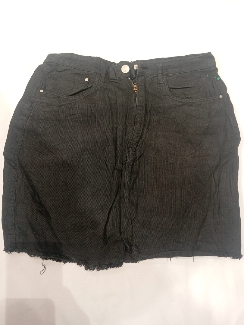 Gonna mini in denim nero