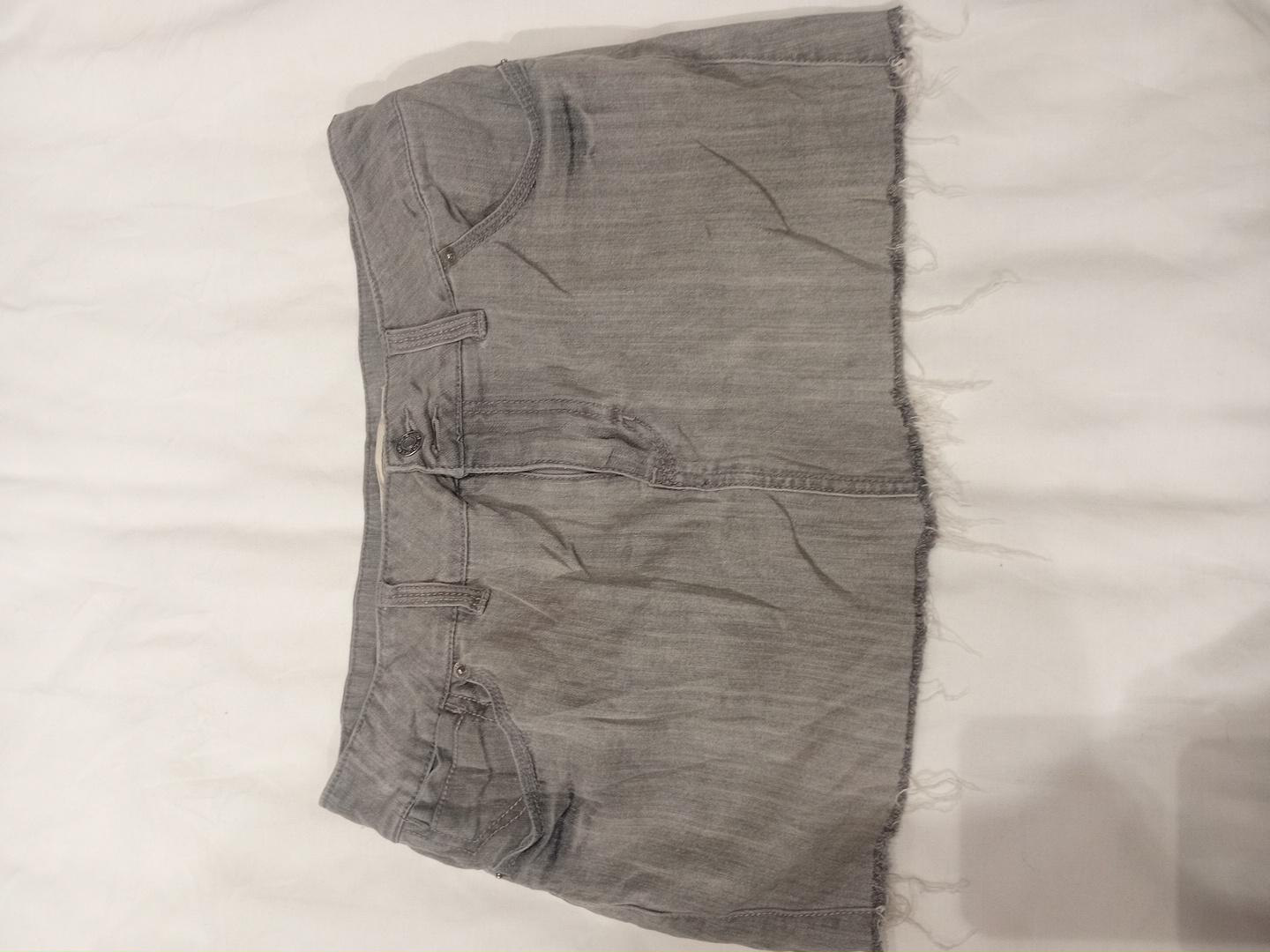 Grey Denim Mini Skirt