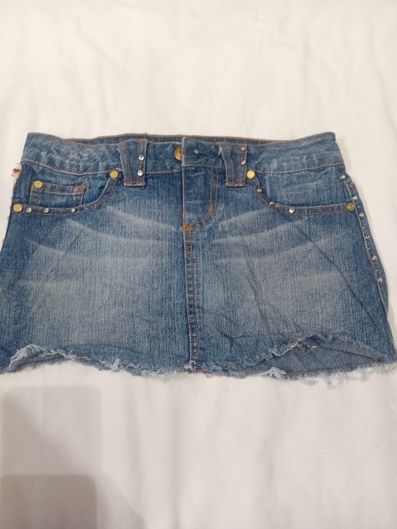 Denim Skirt with Rhinestones
