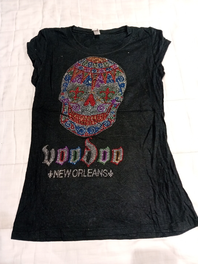 Black T-Shirt with Skull Design