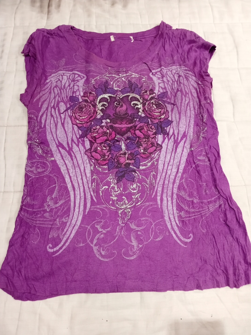 Damen Lila Grafik T-Shirt