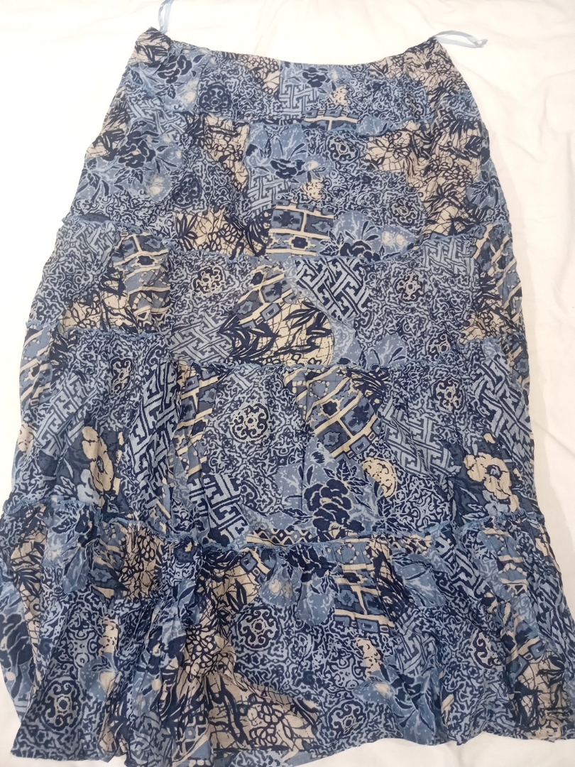 Blue Printed Skirt