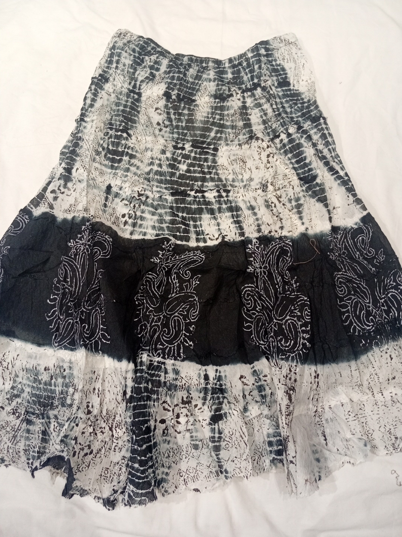 Jupe Tie-Dye Noir et Blanc