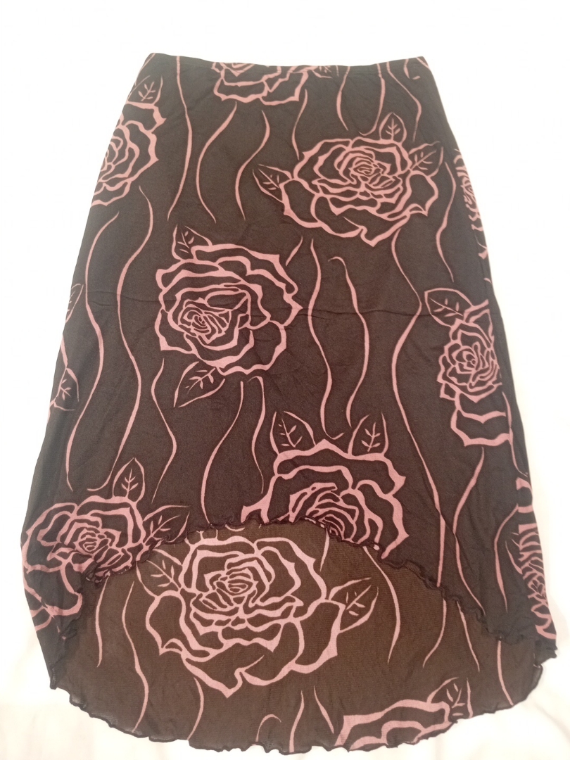 Jupe florale brune