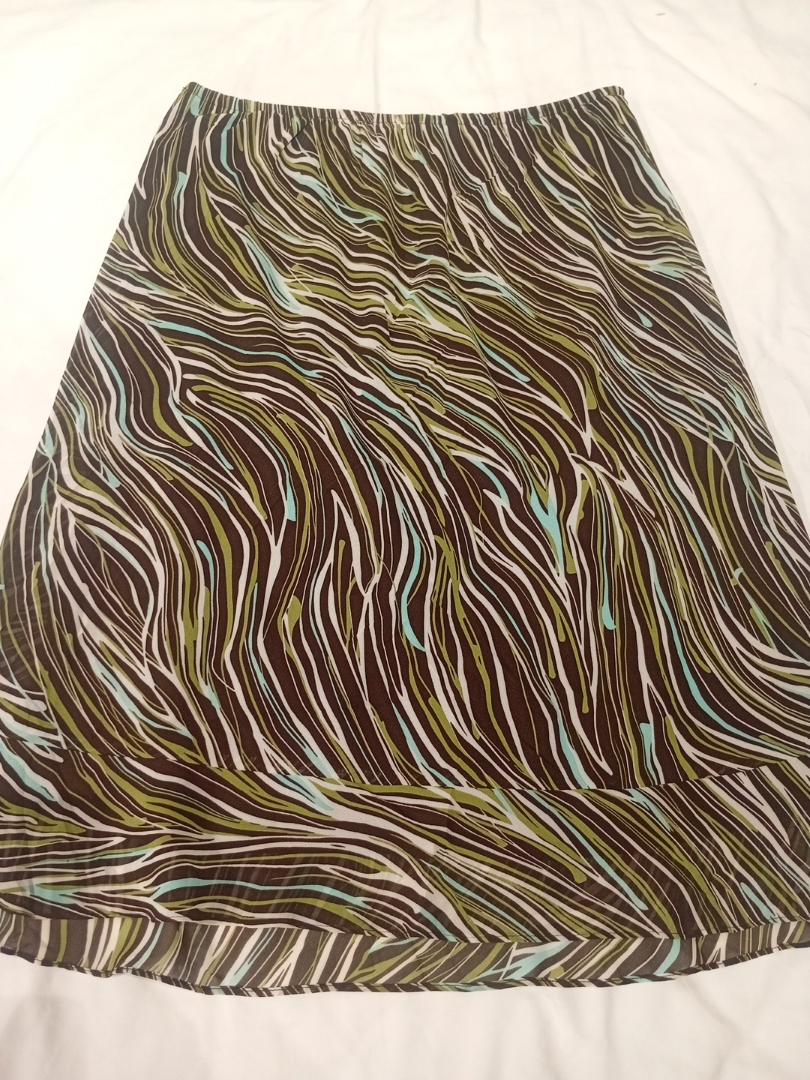 Gonna a trapezio con motivo multicolore