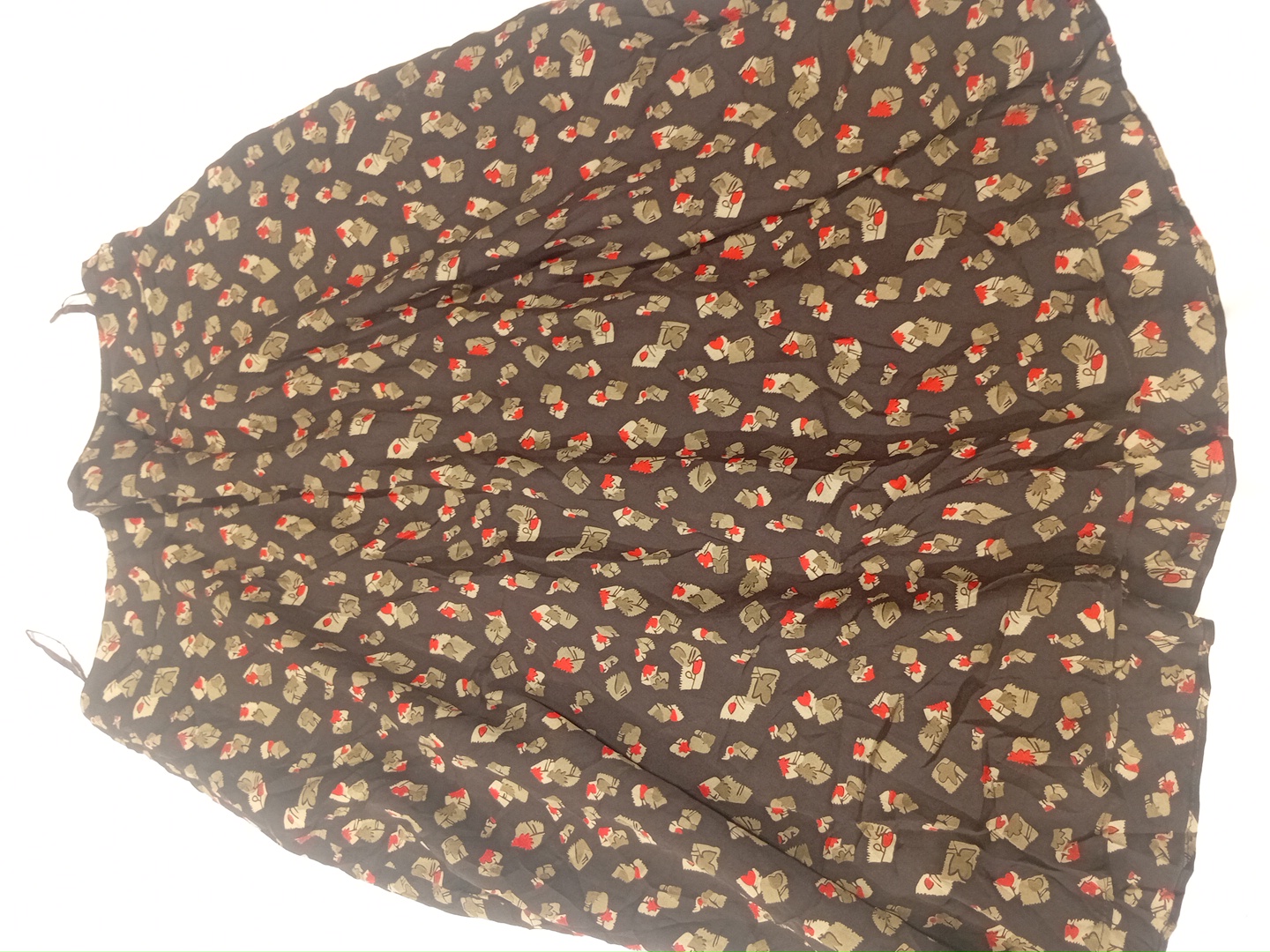 Gonna floreale marrone