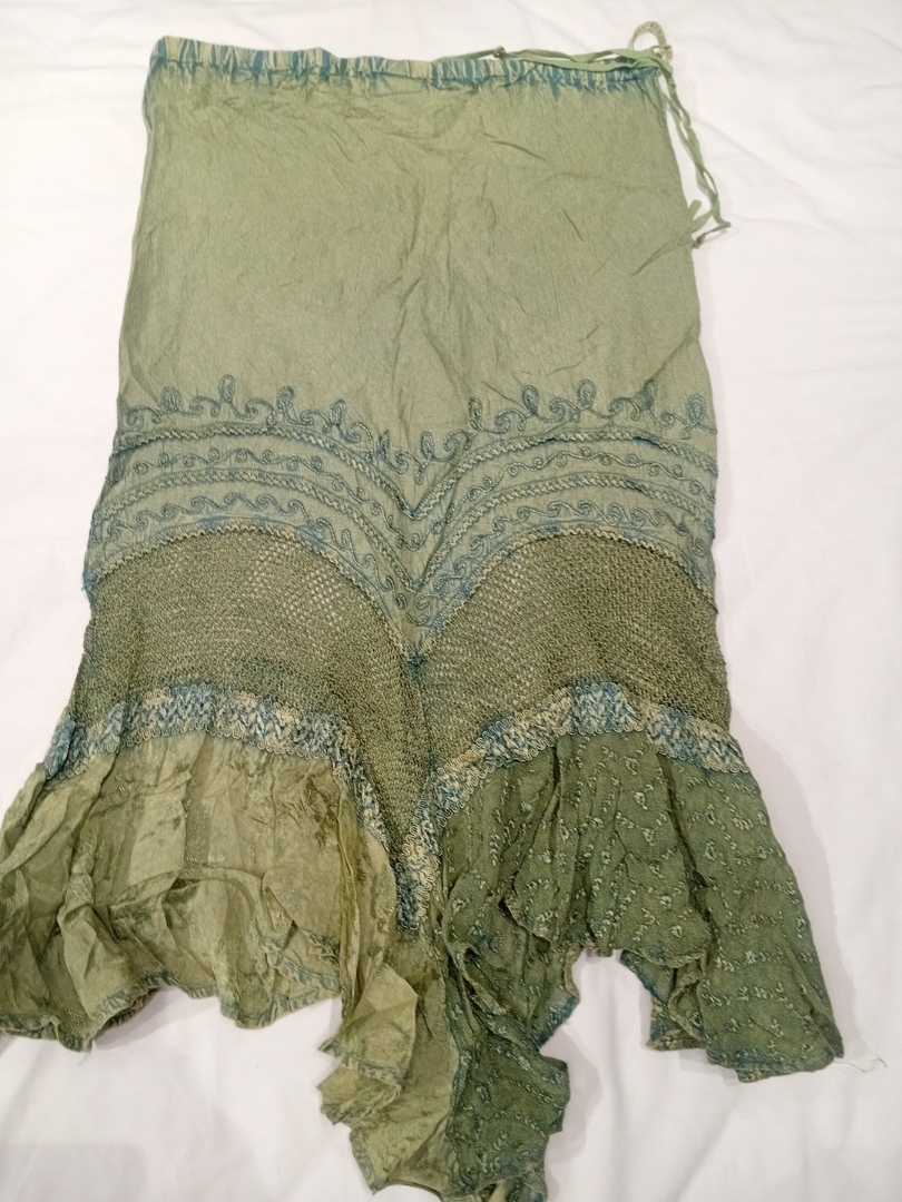 Green Embroidered Skirt