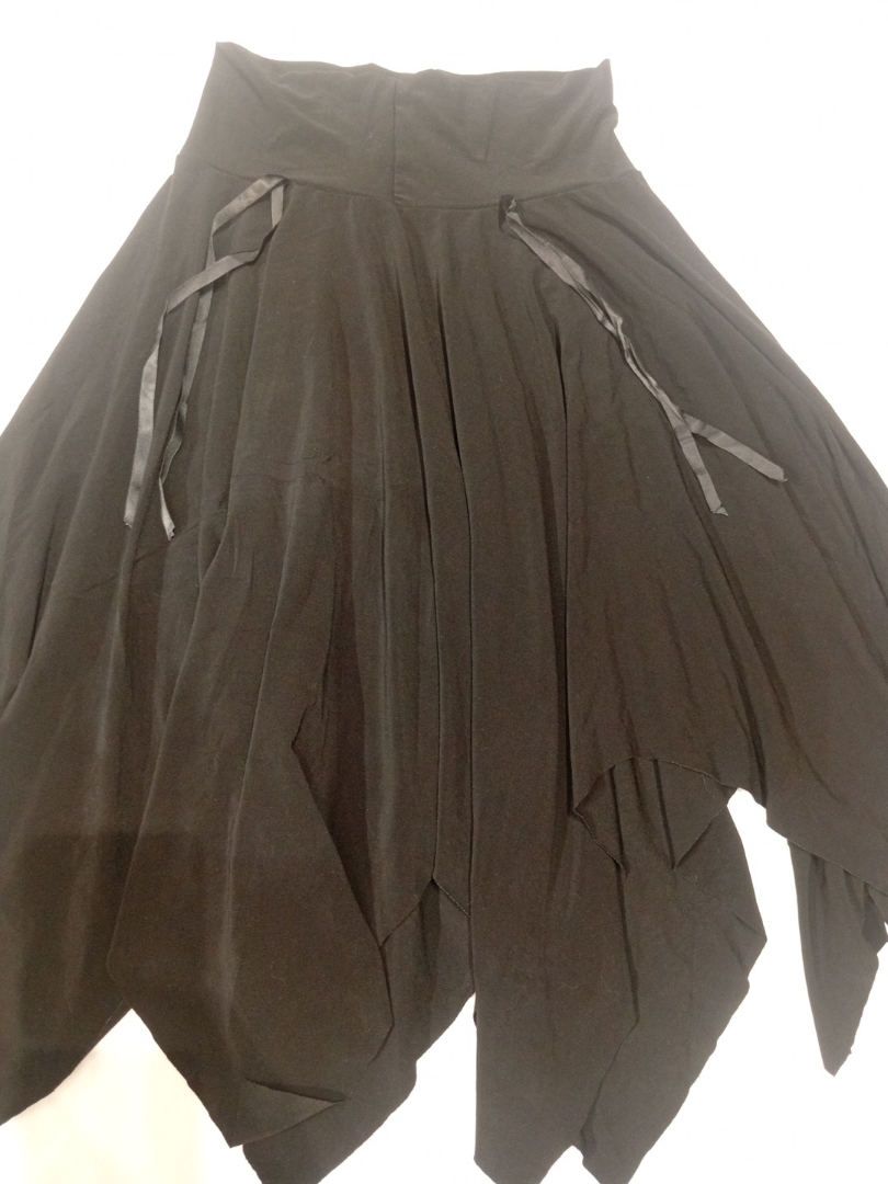 Black Asymmetrical Pleated Skirt