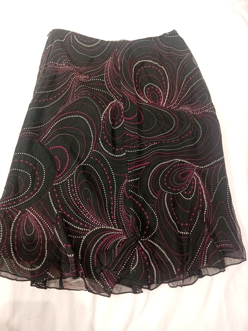 Black Patterned Skirt