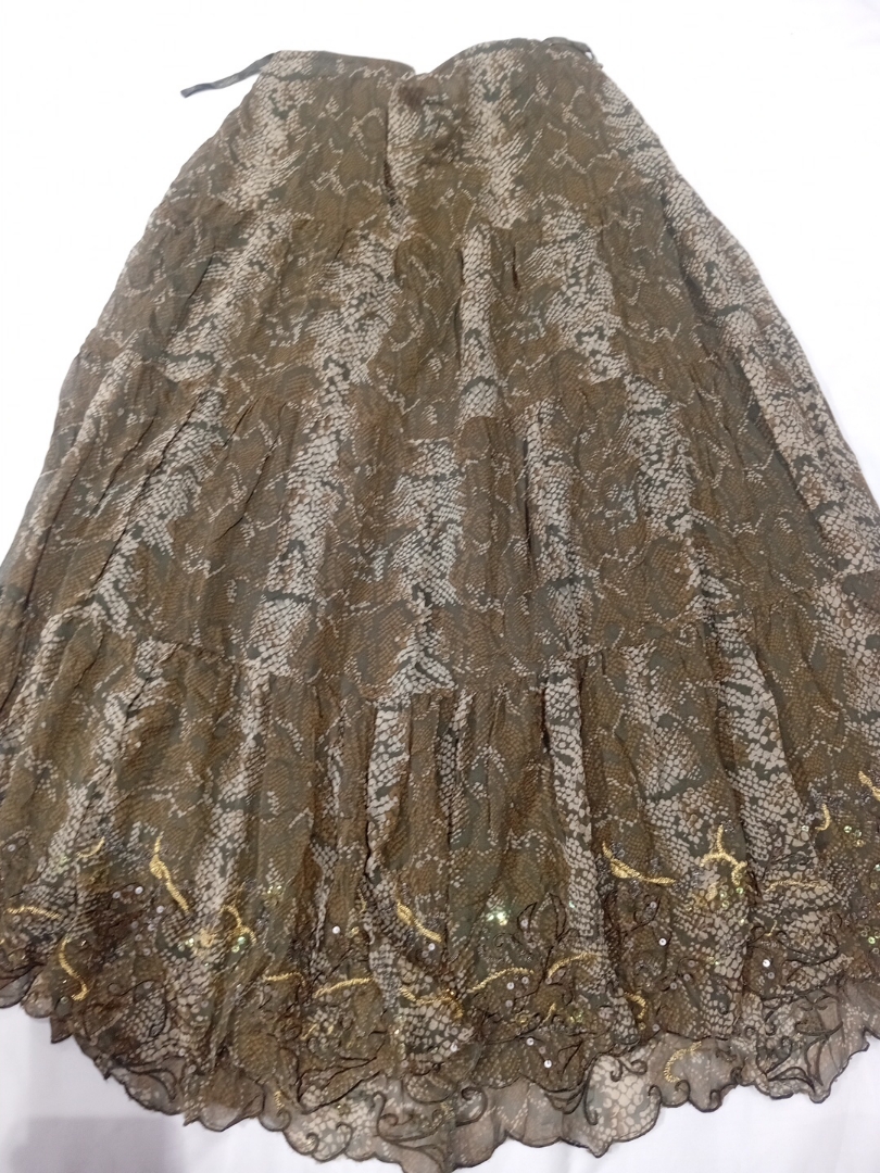 Brown Animal Print Skirt