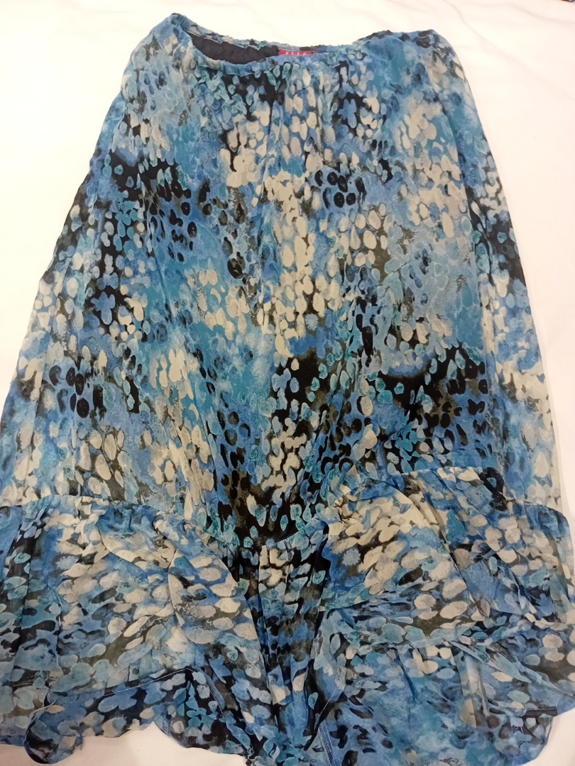 Blue Floral Skirt