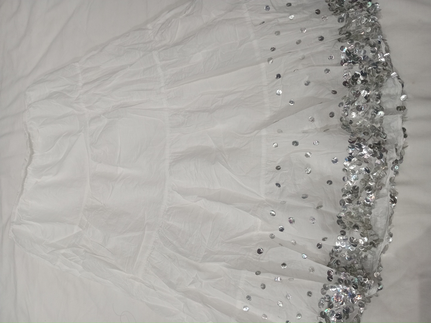 Sequined White Skirt