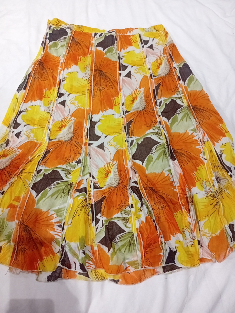 Gonna a pieghe floreale