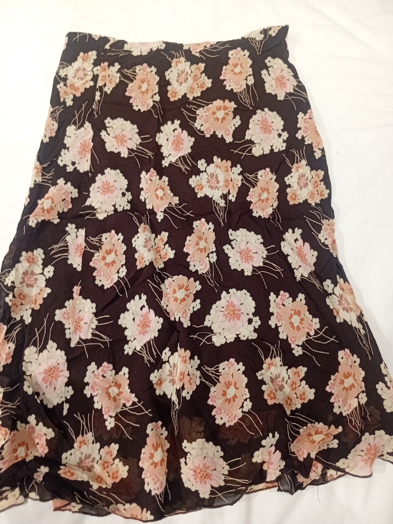 Brown Floral Skirt