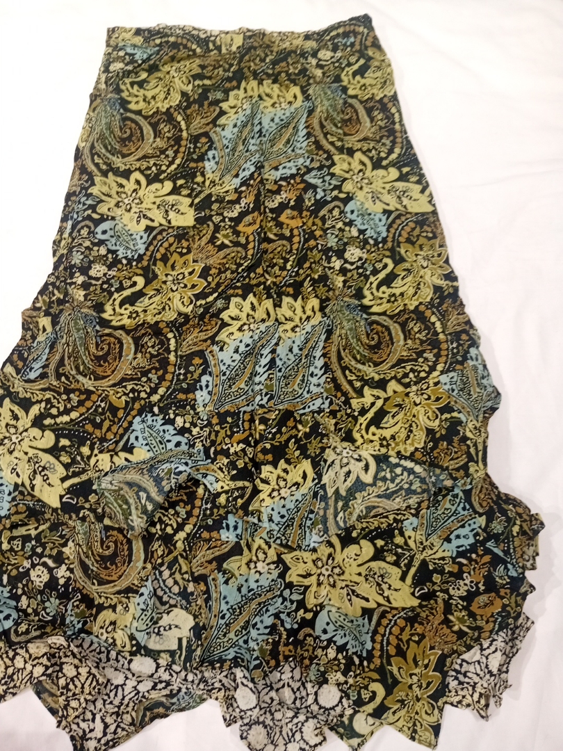 Asymmetrical Paisley Skirt