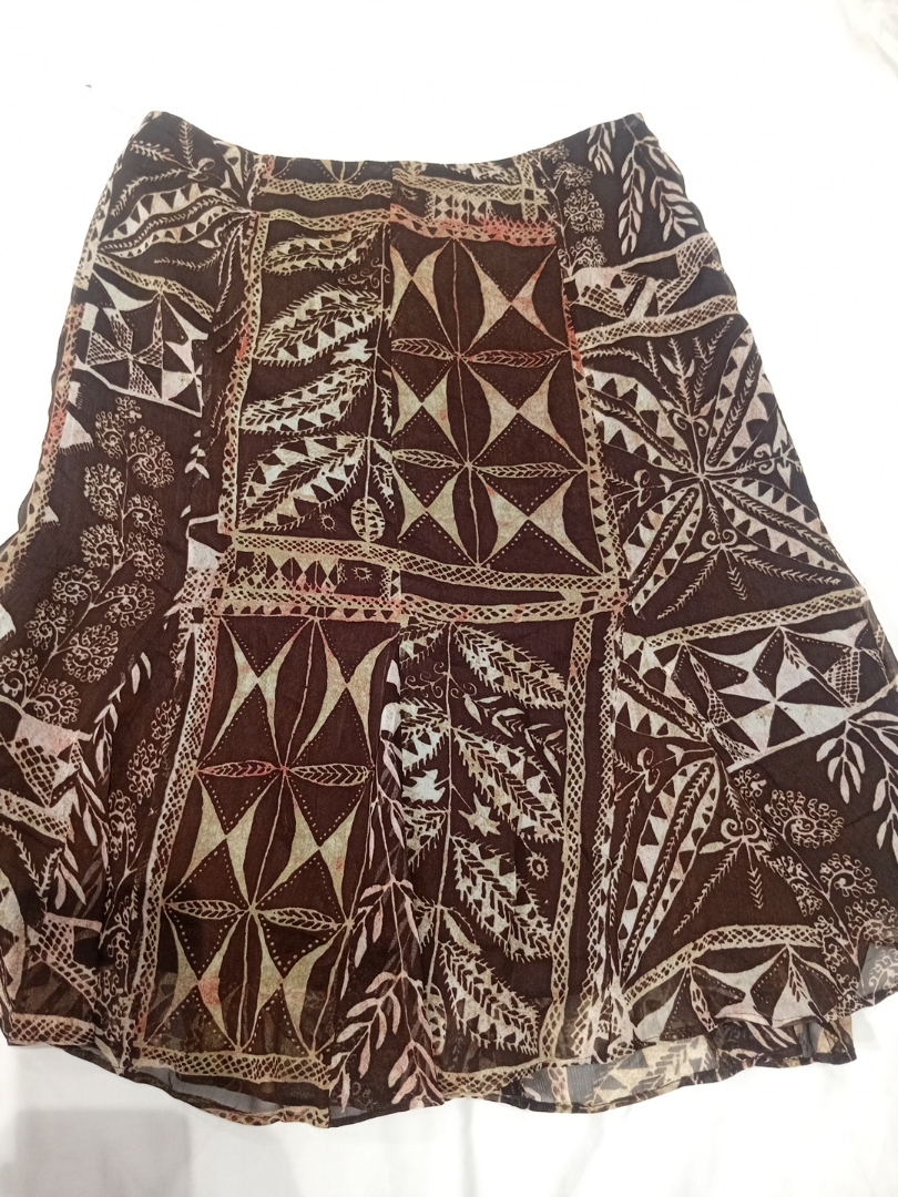 Brown Patterned Skirt