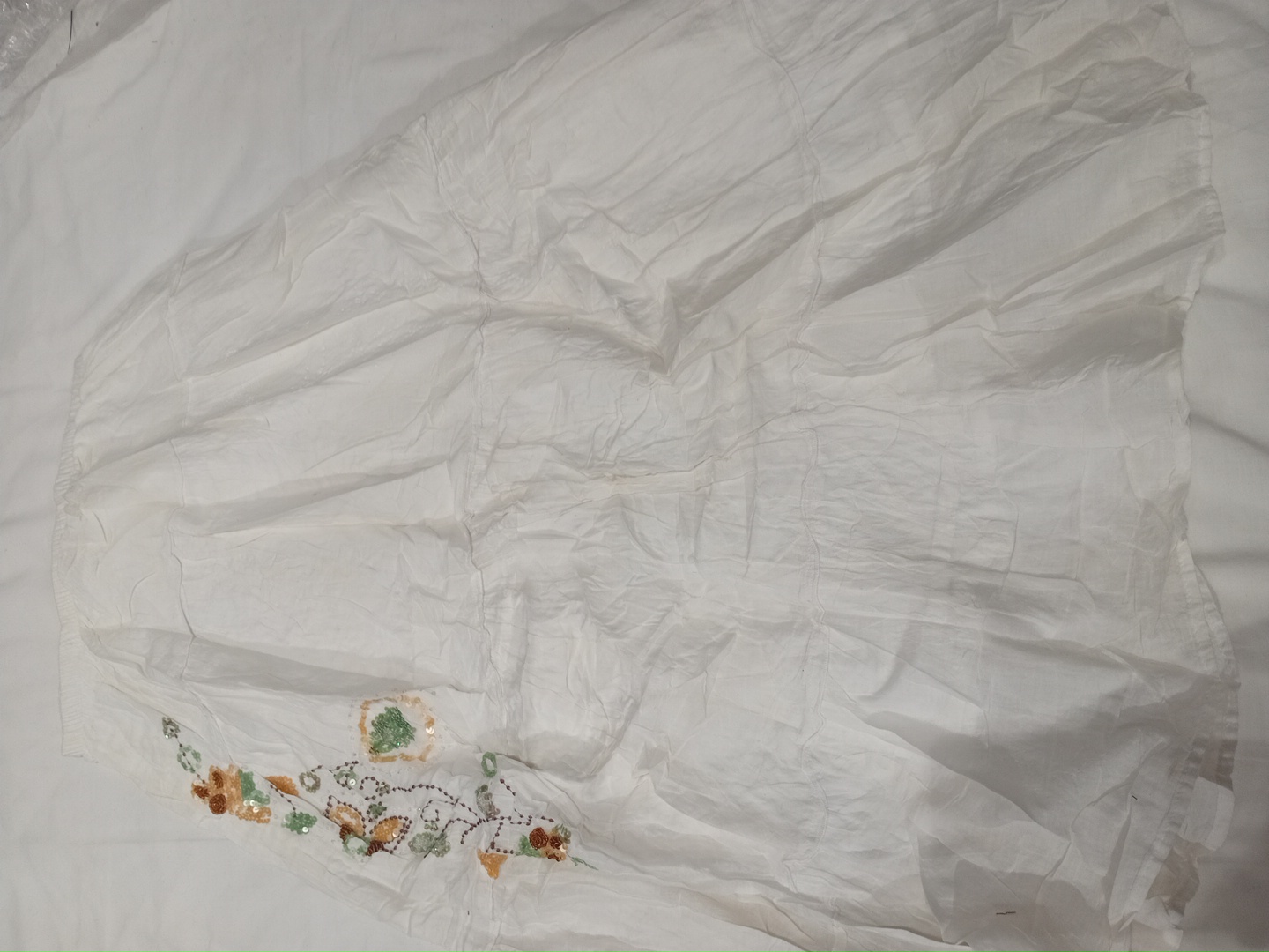 White Embroidered Skirt