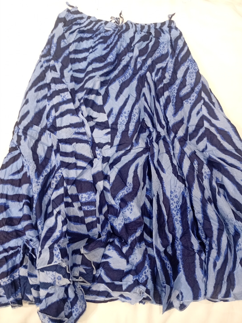 Blue Zebra Print Skirt