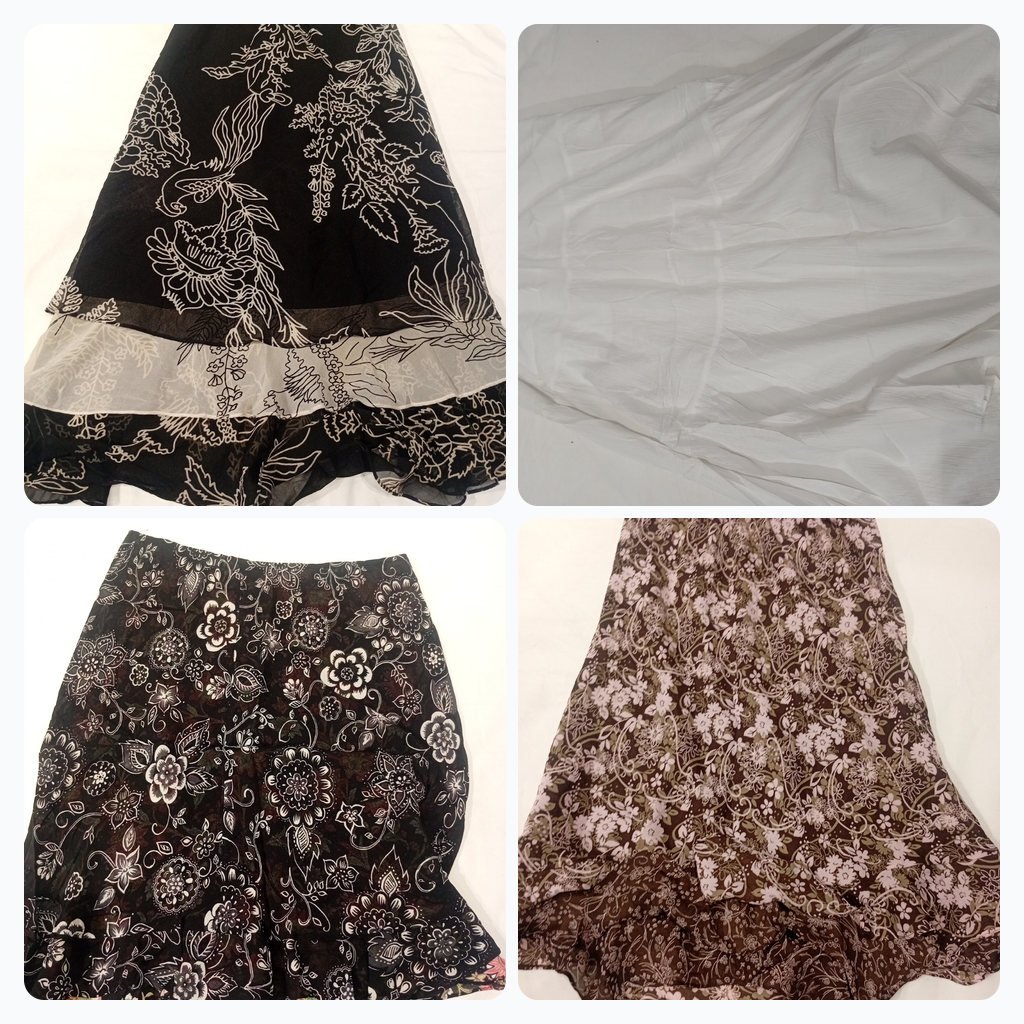 スカートバンドル 15個 ミックスデニムレザー ミディミニフローラル Aラインスカート