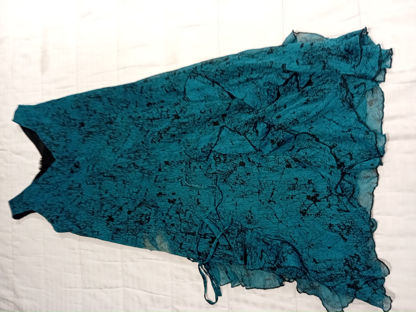 Robe maxi bleu sarcelle et noire