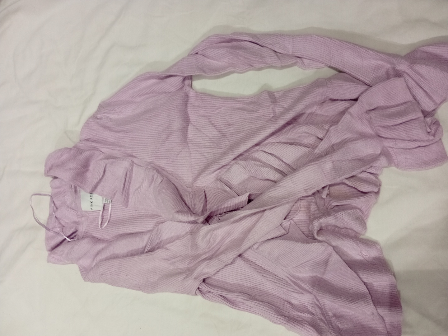 Top en tricot côtelé rose