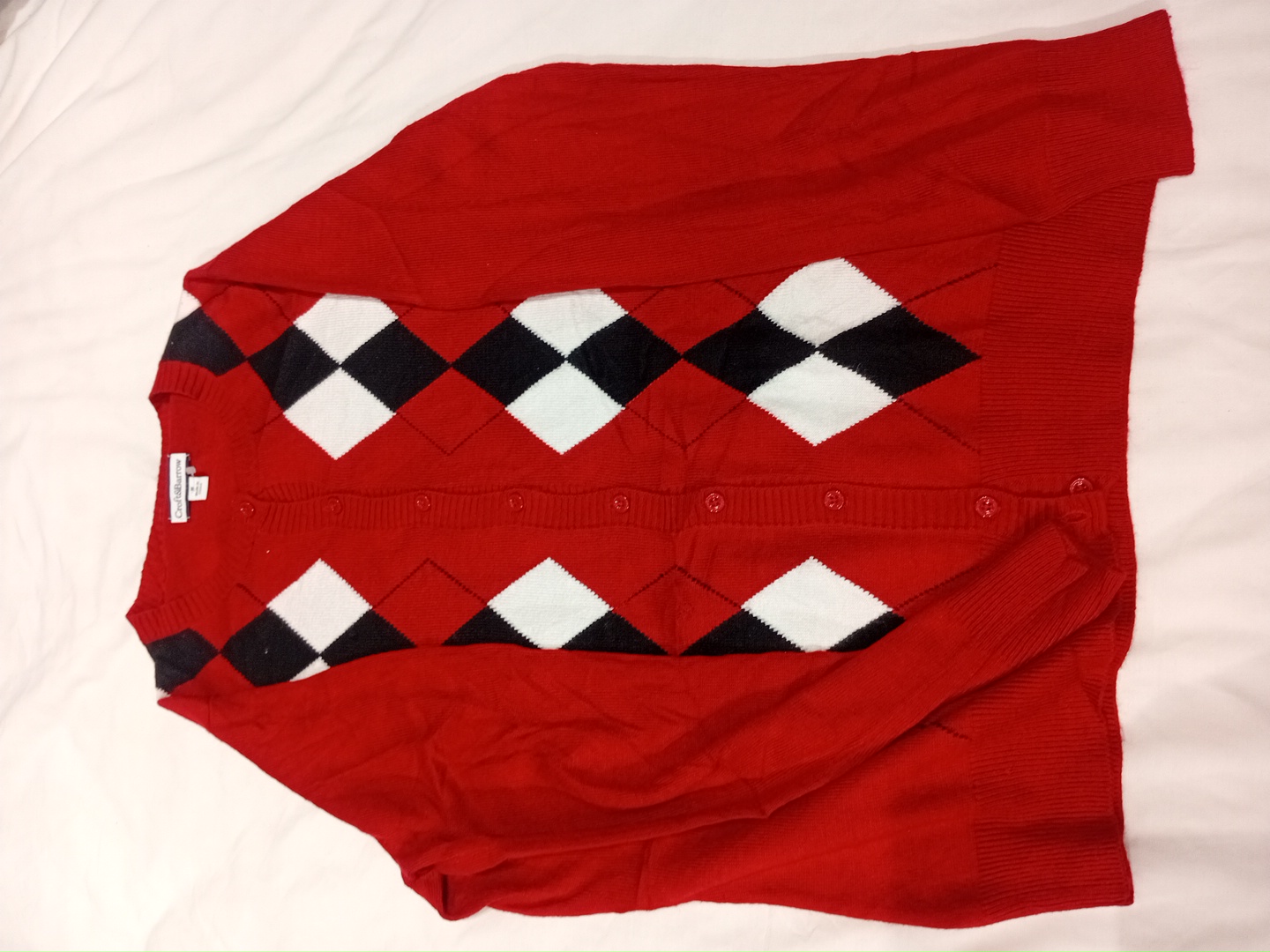 アーガイル柄カーディガンセーター