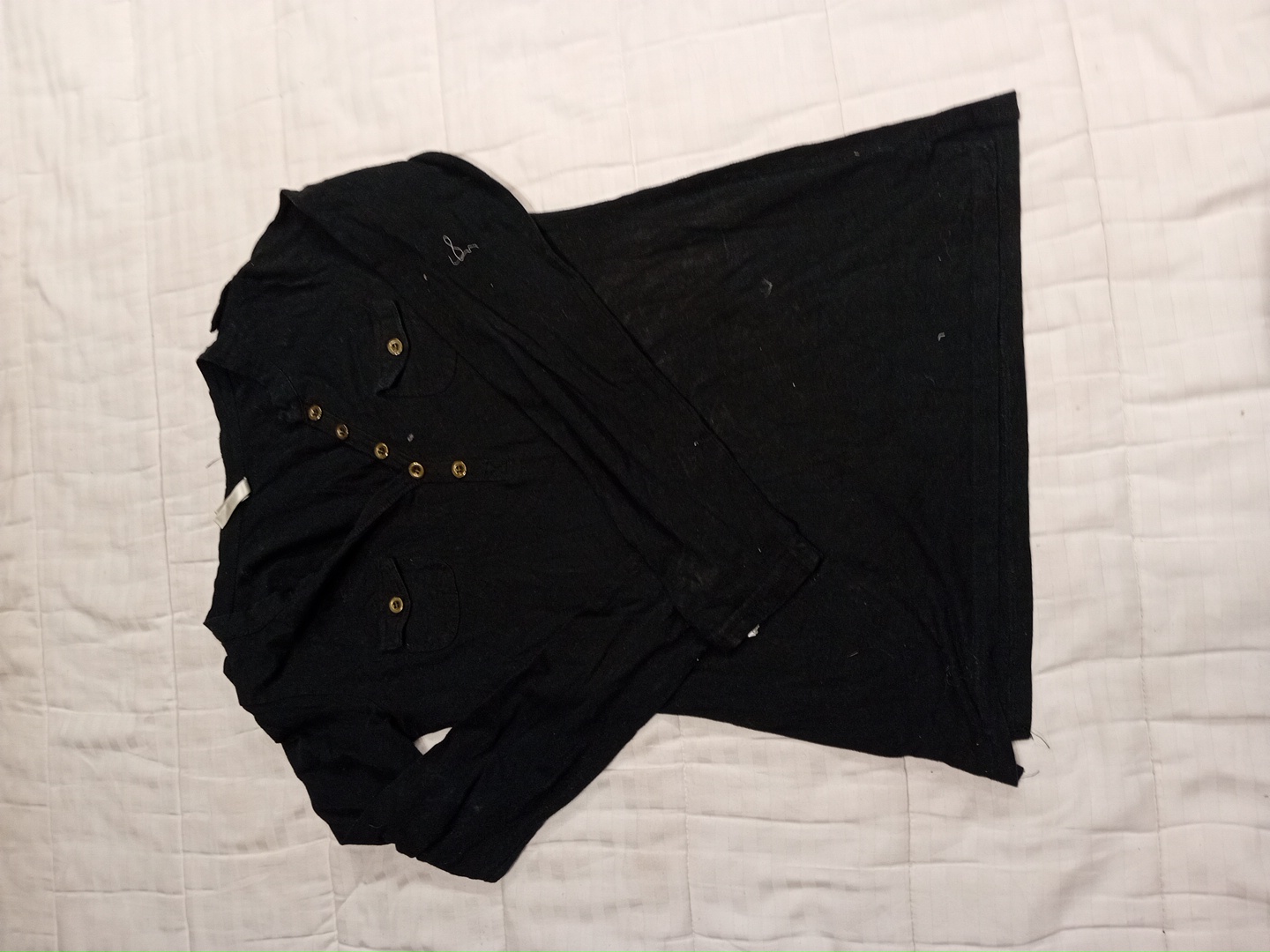 Black Henley-Style Top