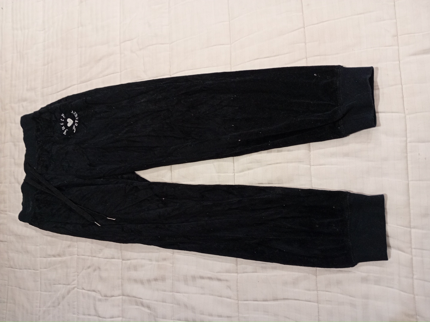 Black Velour Track Pants