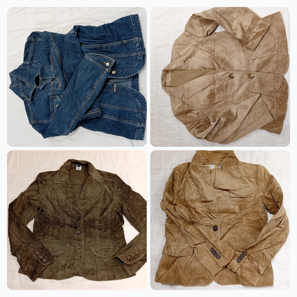 コーデュロイ・デニムジャケットバンドル 15点 ブラウン・ブルー・レッド ブレザー・コート