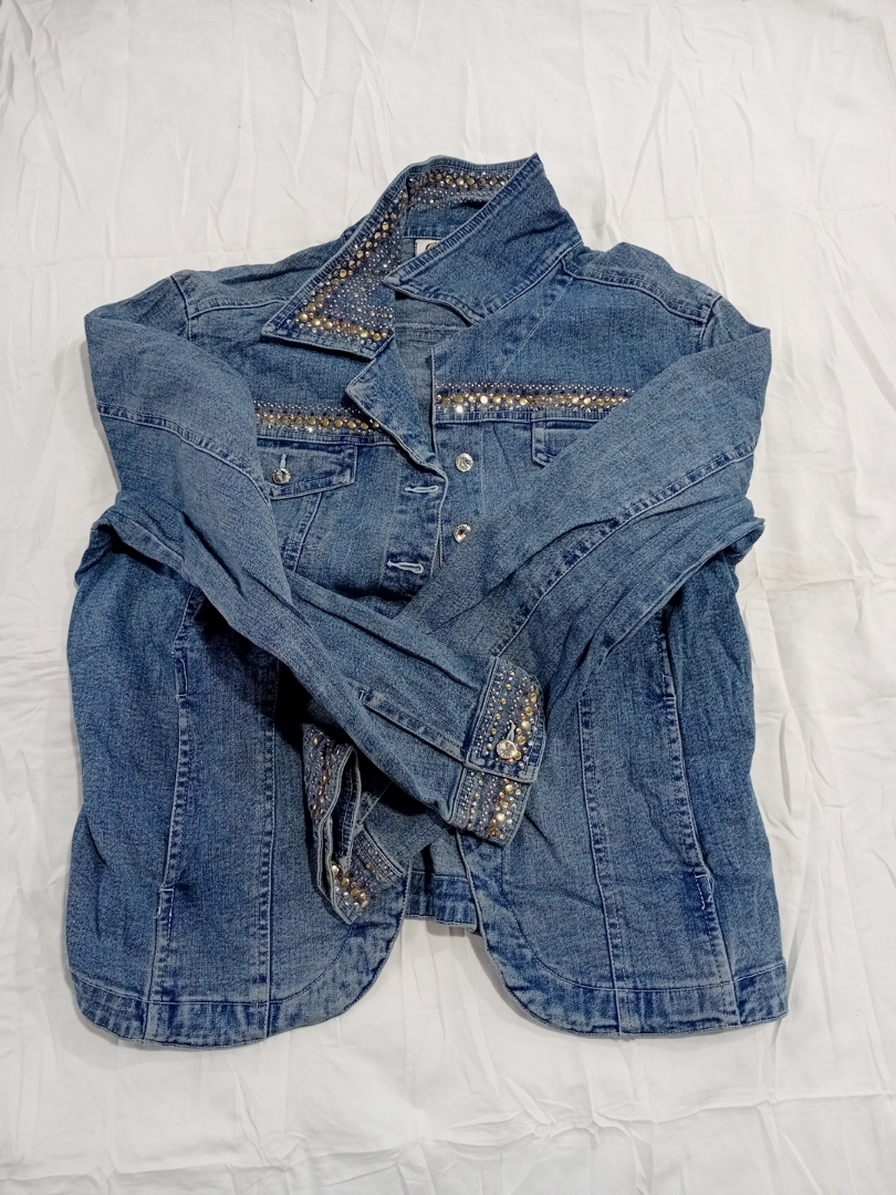Denim Jacket with Rhinestones