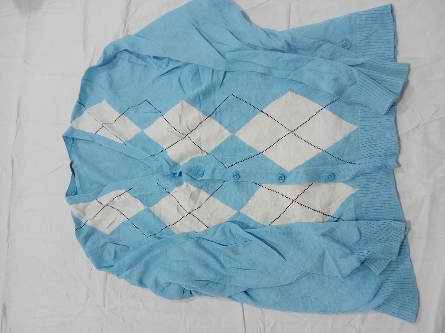 アーガイル模様ニットカーディガン