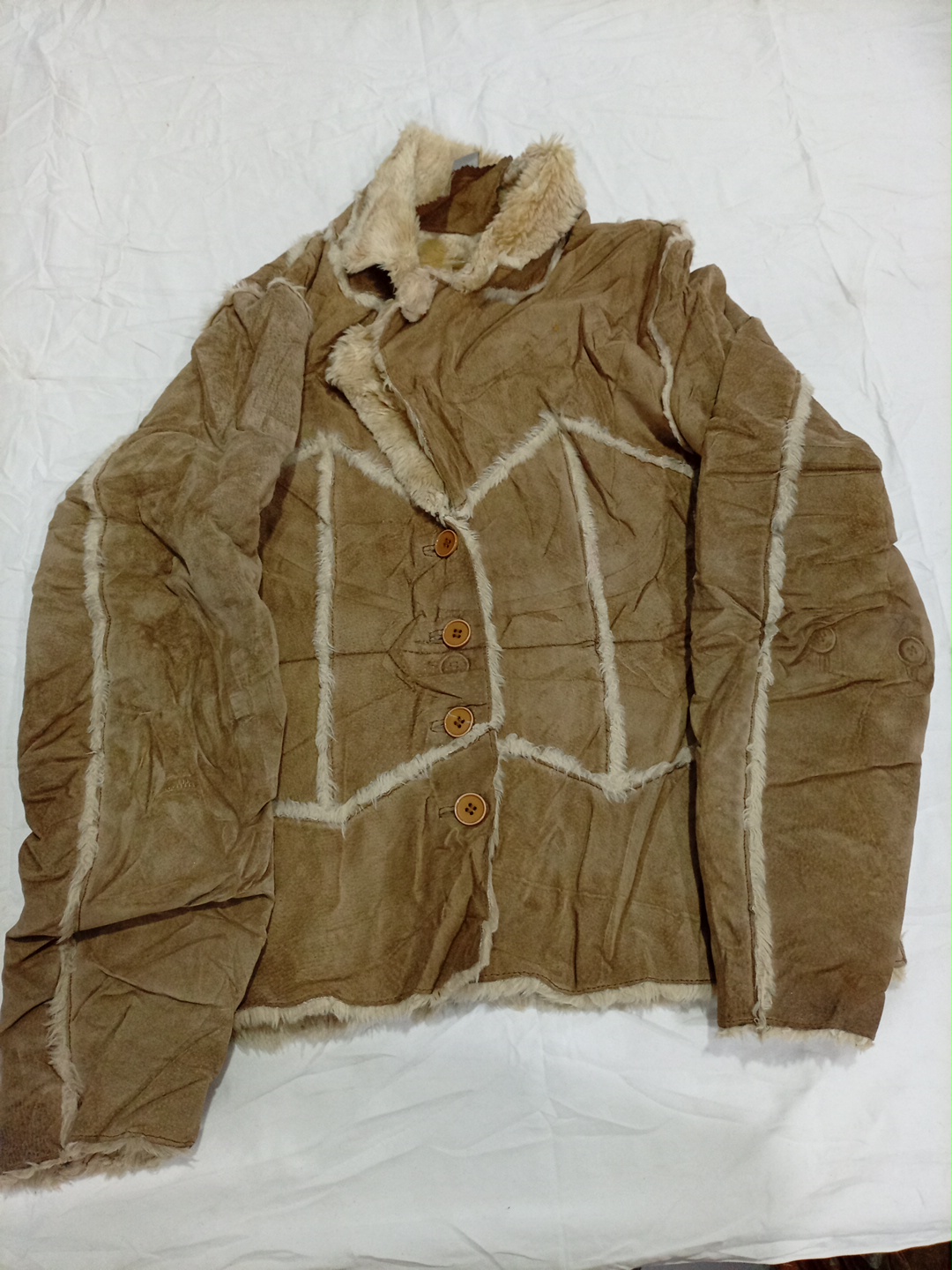 Brown Leather Jacket with Fur Lining