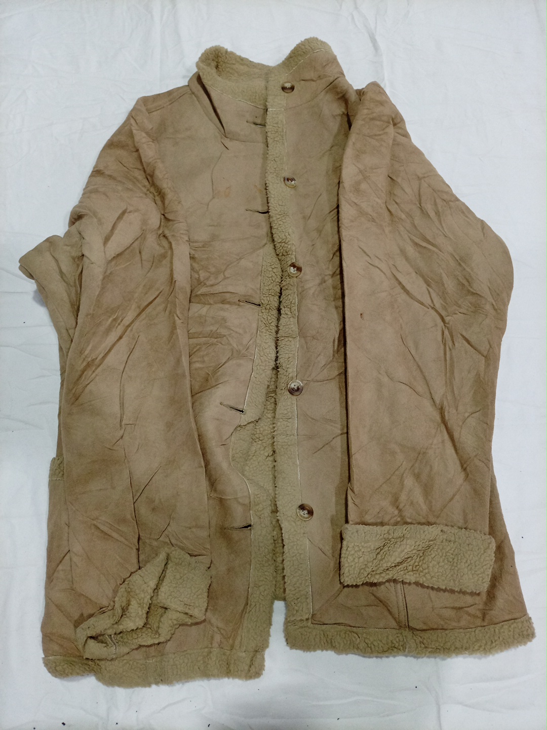 Giacca in pile marrone foderata