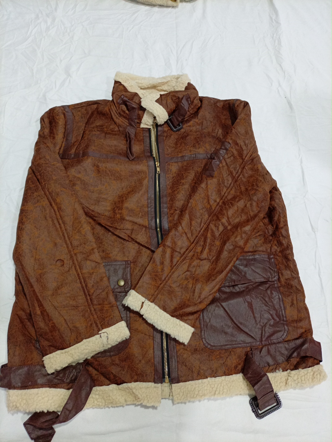 Giacca da aviatore in pelle marrone