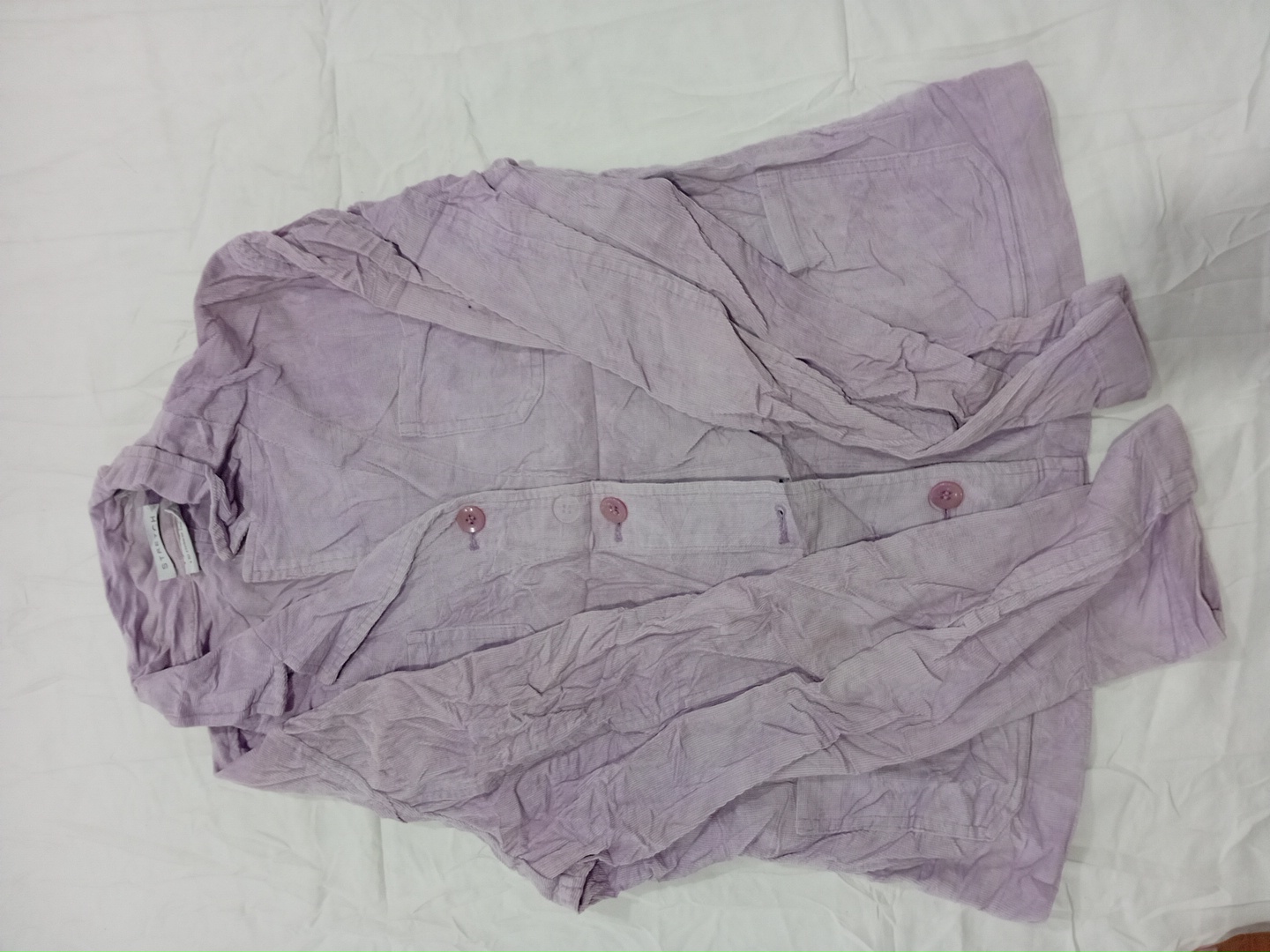 Camicetta button-down a maniche lunghe lilla