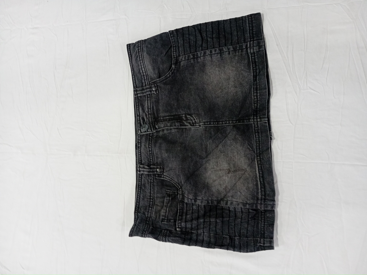 Mini gonna in denim nero