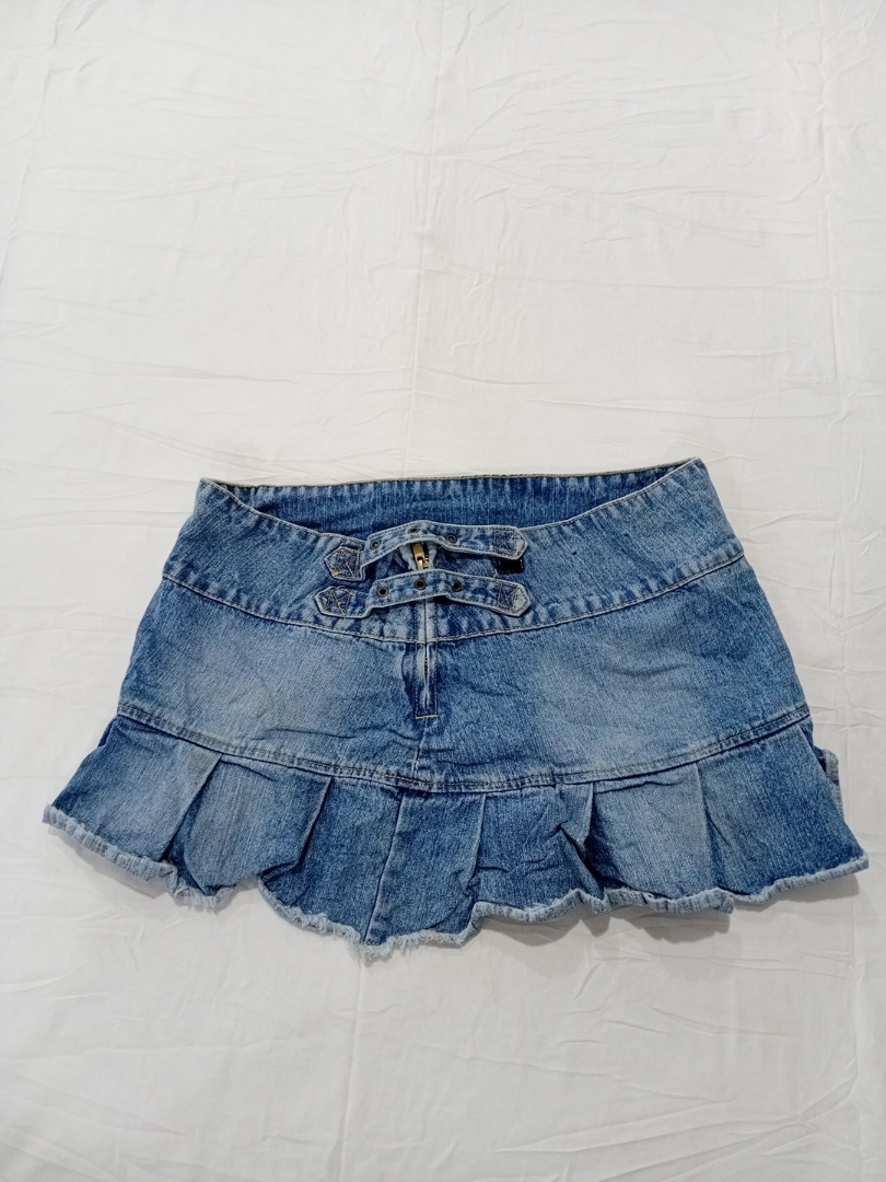 Gonna di denim a volant