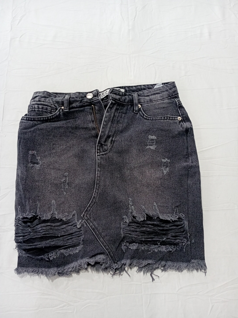 ディストレストデニムミニスカート