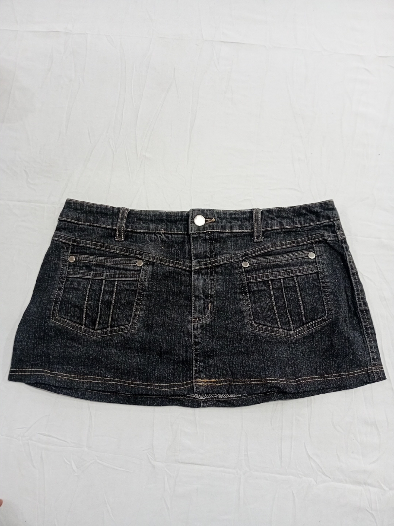 Jupe en denim mini gris foncé