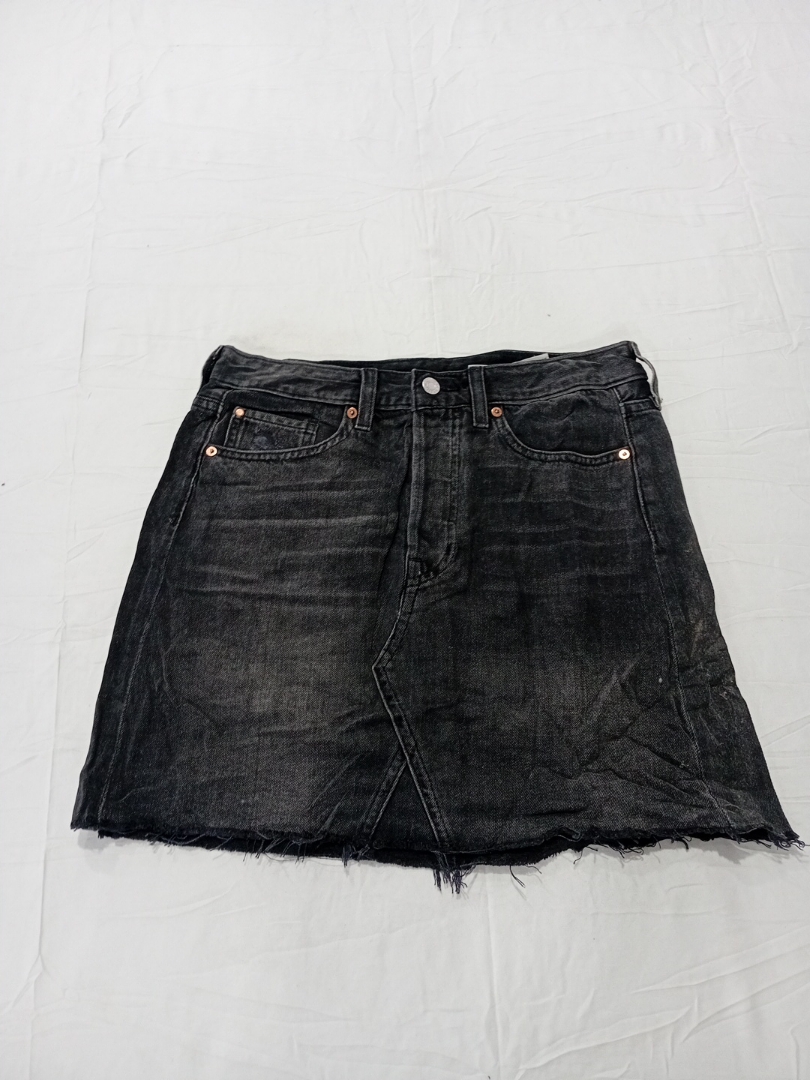 Black Denim Mini Skirt
