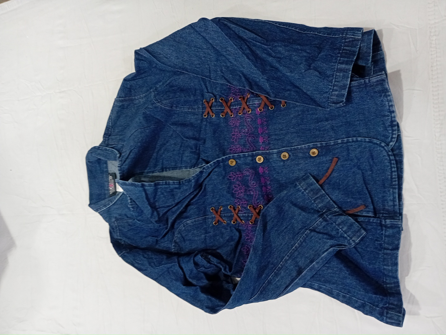 Denim Jacket with Embroidered Details