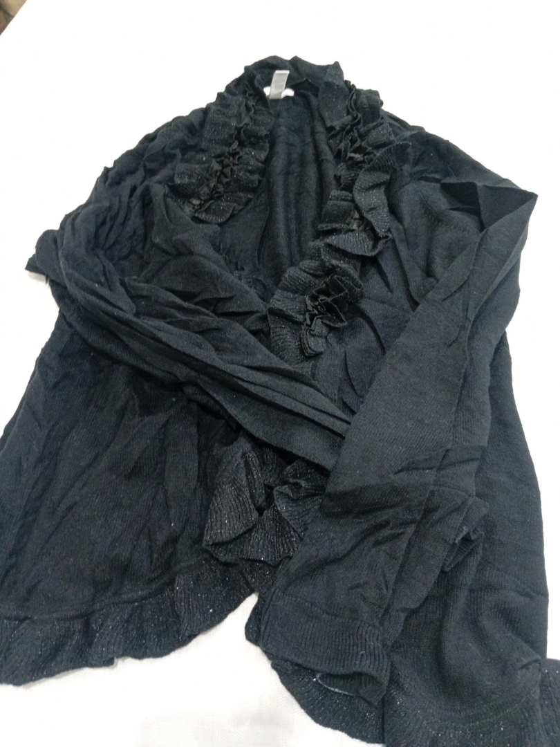 Black Ruffled Shawl