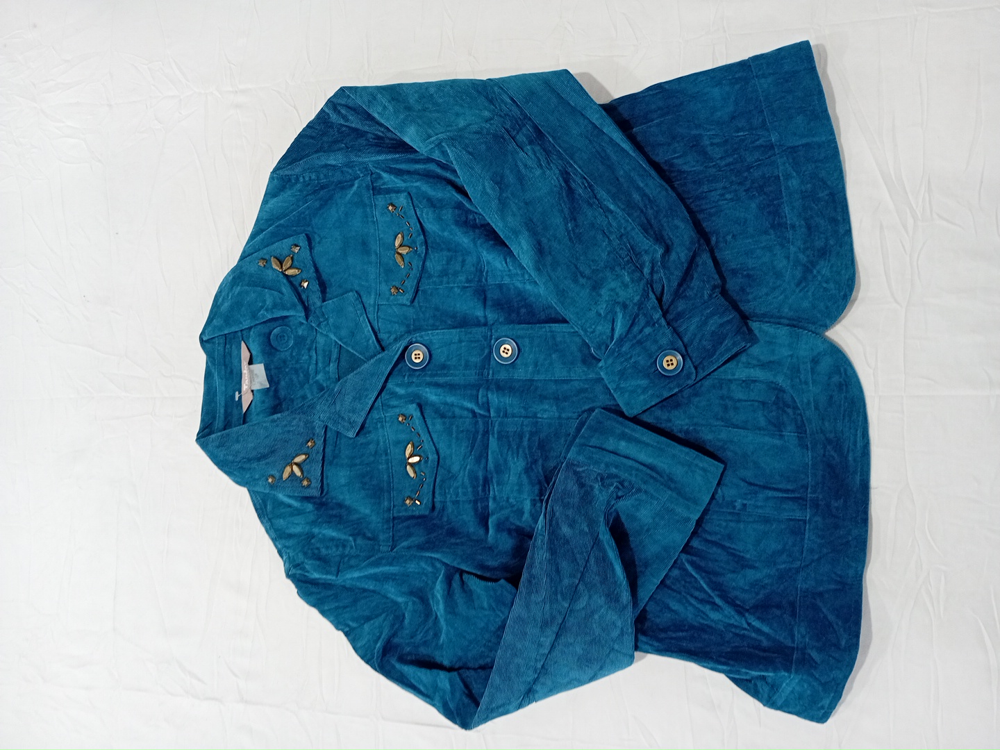 Giacca in velluto a coste verde acqua