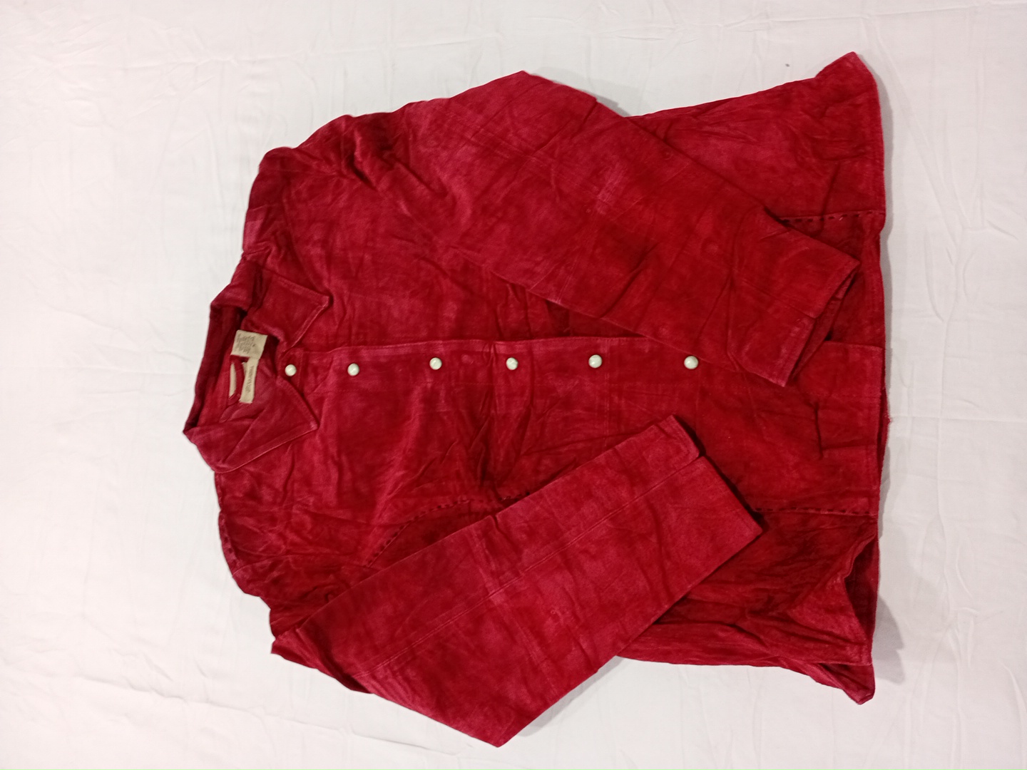 Camicia in lino di cotone rossa