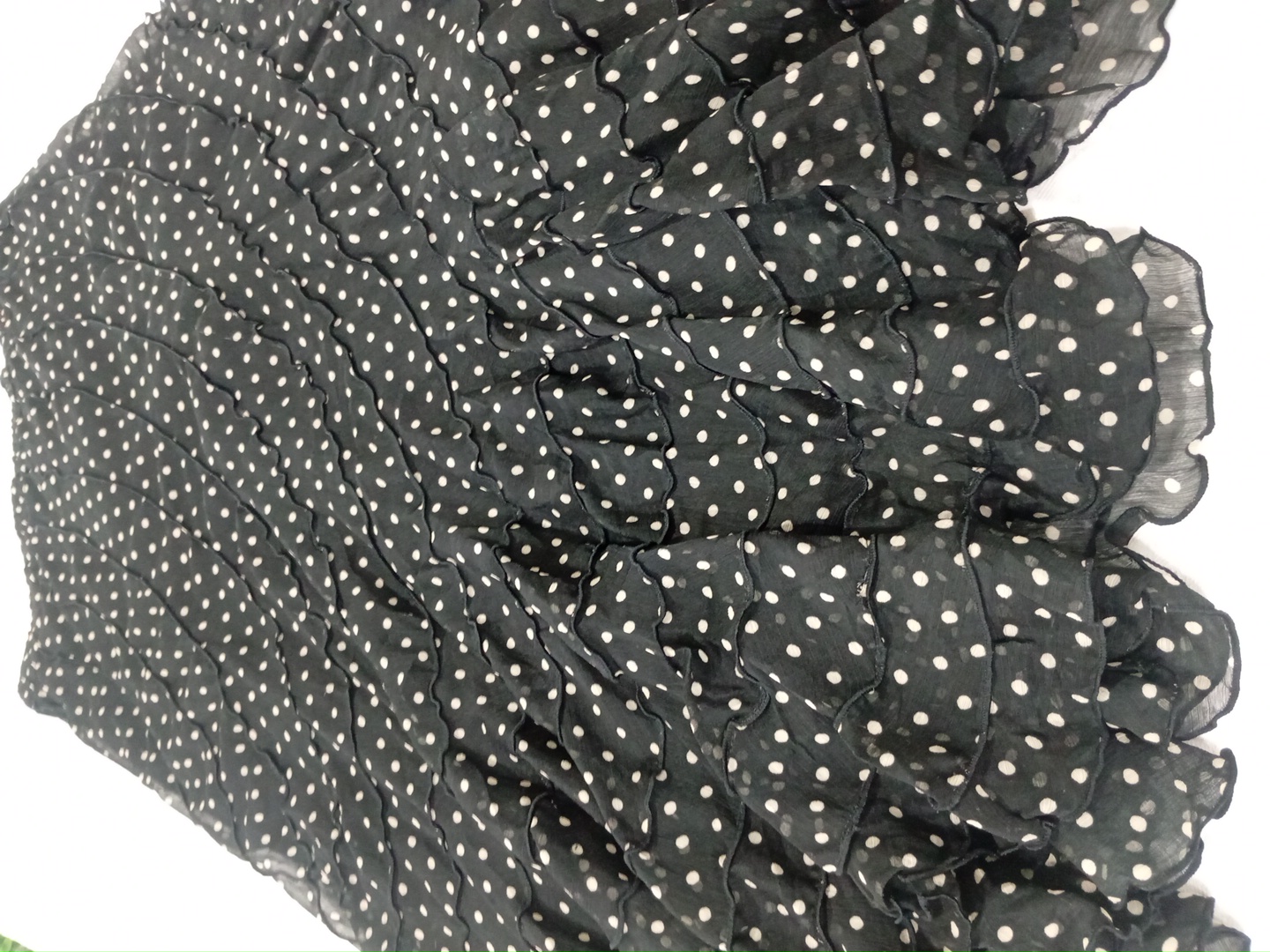 Black Polka Dot Ruffled Skirt