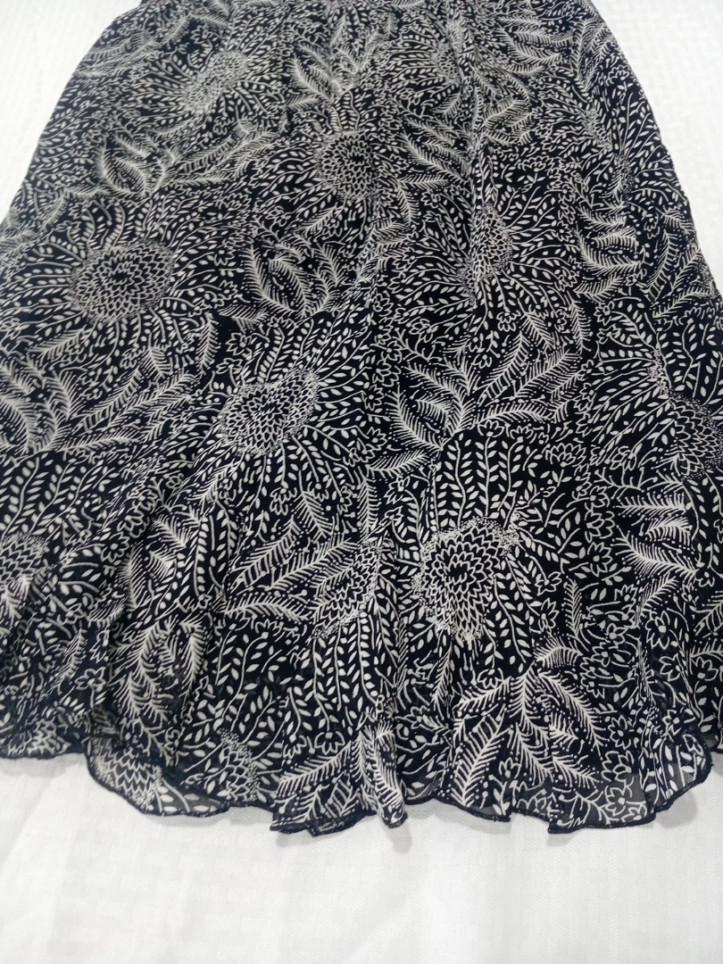 Black and White Floral Skirt