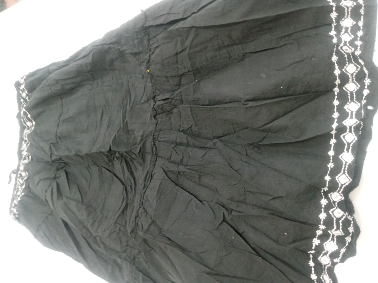 Black Embroidered Skirt