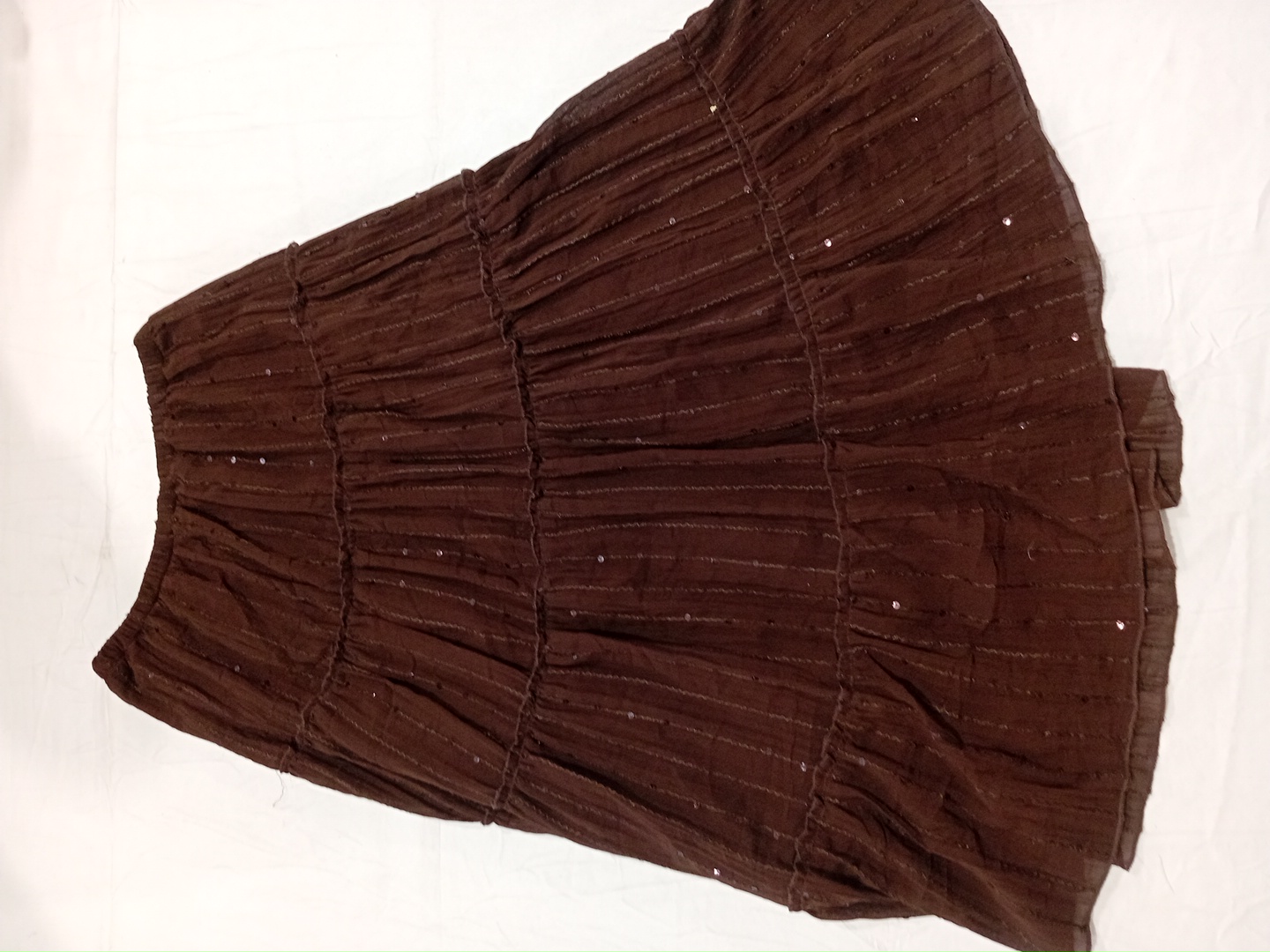 Jupe à volants marron