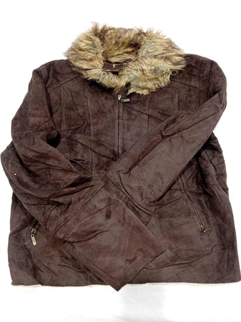 Veste en fausse fourrure brune